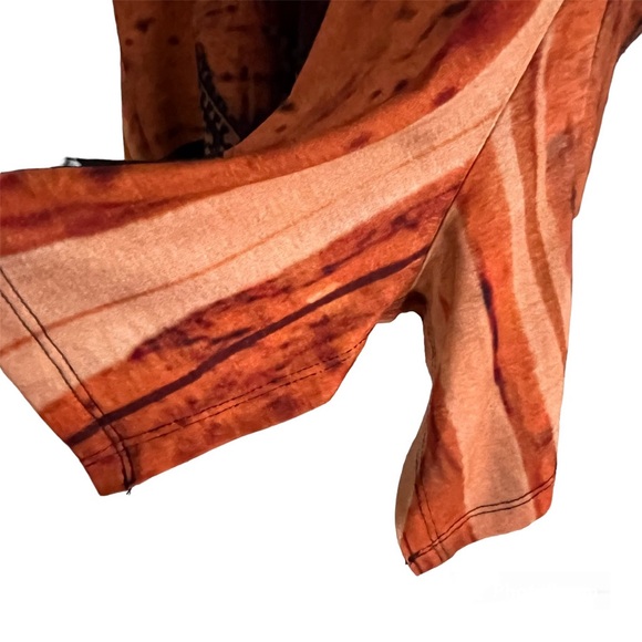 Burnt Pumpkin Boho Long Sleeve V-Neck Rhinestone Embellished Brand New Tunic NWT - Picture 13 of 16